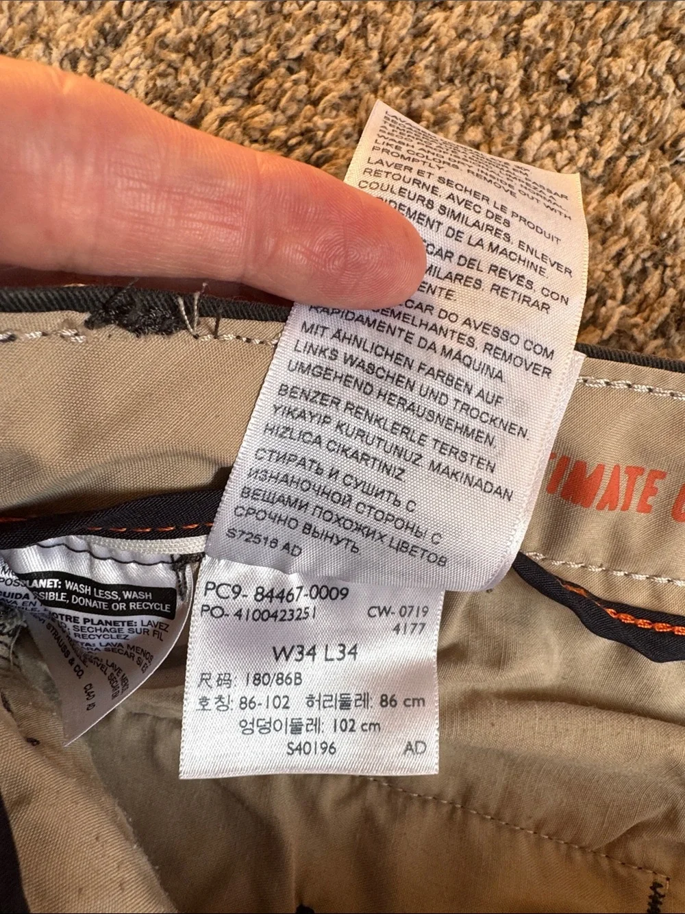 Dockers Ultimate Men's Straight Leg Flex Stretch Chinos - Charcoal Grey W34 L34